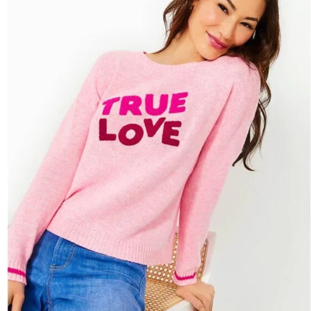 Lilly Pulitzer Pippy Sweater True Love Conch Shell Pink Small - Picture 3 of 15